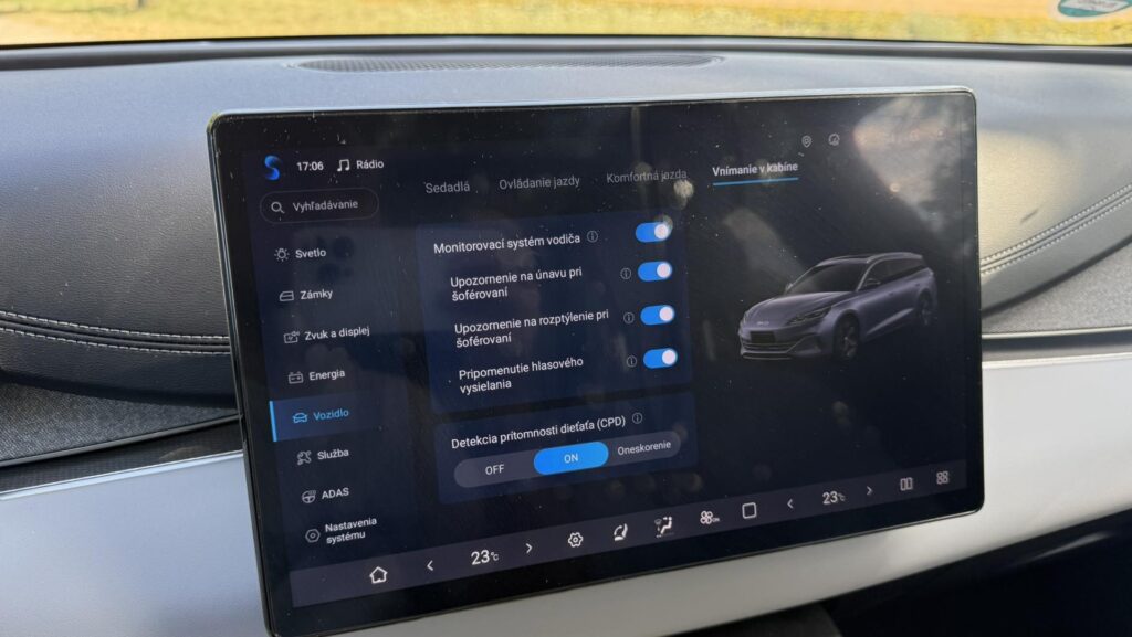 BYD Seal6 monitorovanie vodiča