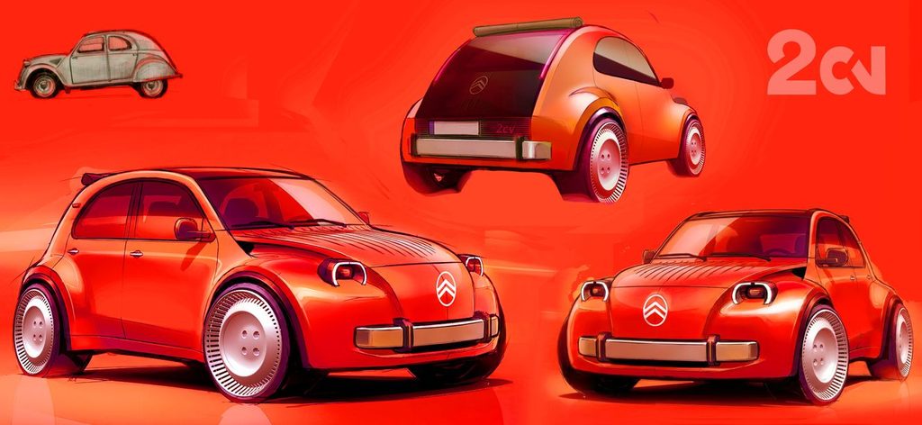 Citroën 2 CV Concept – pôvodné dizajnérske skice